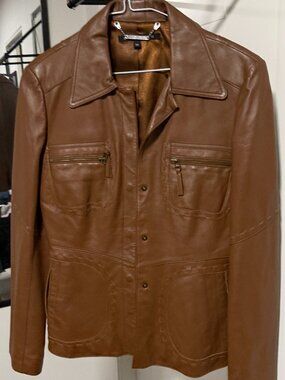 Brown leather jacket